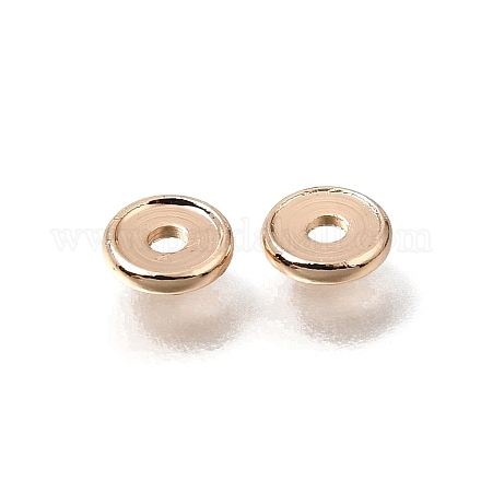 真鍮ビーズ  ディスク  ラックめっき  長持ちメッキ  ライトゴールド  5x1mm  穴：1.5mm&nbsp;KK-CBA0DF0-18B-KCG-1