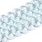 Baking Paint Transparent Glass Beads Strands, Heart, Light Cyan, 9.5~10x10.5x5~5.5mm, Hole: 0.8~0.9mm, about 70pcs/strand, 25.59~26.38 inch(65~67cm)