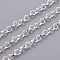 Iron Cable Chains, Unwelded, with Spool, Lead Free, Silver, 5x4x1mm, about 164.04 Feet(50m)/roll