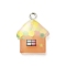 Translucent Resin Pendants, Animals Charms with Platinum Plated Iron Loops, House, 21x16.5x3.8mm, Hole: 1.7mm