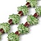 Handmade Porcelain Beads Strands, Hand Painted Ceramic Beads, Coconut Tree, Lime, 20x22x6.5mm, Hole: 1.6mm, about 18pcs/strand, 13.90 inch(35.3cm)