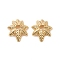 Brass Bead Caps, Cadmium Free & Lead Free, 7-Petal Flower, Real 14K Gold Plated, 9x8x2.5mm, Hole: 1.5mm
