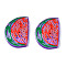 Translucent Acrylic Pendants, 3D Printed, Watermelon, Medium Orchid, 33x24x3mm, Hole: 1.5mm