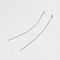 Brass Eye Pin, Platinum, 61mm, Hole: 2mm, Pin: 0.8mm, about 2270pcs/500g