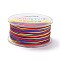 Segment Dyed Polyester Thread, Chinese Knotting Cord, Colorful, 0.8mm, about 54.68 yards(50m)/roll