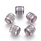 Electroplate Glass Beads, Frosted, Barrel with Flower Pattern, Gunmetal Plated, 12x11.5mm, Hole: 3mm, 100pcs/bag
