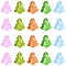 40Pcs Dyed & Heated Glass Beads, with Gold Foil, Bubble Effect, Christmas Tree, Mixed Color, 16x15x5.5mm, Hole: 0.8mm