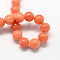 Natural Dyed Yellow Jade Gemstone Bead Strands, Round, Light Salmon, 4mm, Hole: 0.5mm, about 95pcs/strand, 15.7 inch