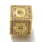 Brass Cubic Zirconia Beads, Cadmium Free & Nickel Free & Lead Free, Letter O, Square, Letter O, 9.5x9.5x9.5mm, Hole: 6mm