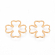 201ステンレススチールリンクリング  花  ゴールドカラー  12x12x0.8mm&nbsp;STAS-S079-20B-1