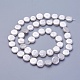 シェルパールビーズ連売り  フラットラウンド  雪  7.5~8.2x2.2~3.5mm  穴：0.5mm  約42~48個/連  15.35インチ〜15.55インチ（39~39.5cm）&nbsp;X-BSHE-P030-01A-1