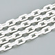 不透明なアクリルアズキチェーン  オーバル  ホワイト  13x8x2mm  19.68インチ（50cm）/連&nbsp;SACR-N010-002L-5