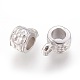 Ccb プラスチック チューブ ベイル  ループベイル  花を持つ列  プラチナ  10x5.5x7mm  穴：2mm  4mm内径&nbsp;CCB-E053-32P-1