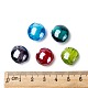 手作りランプワークビーズ  パールカラーの  フラットラウンド  ミックスカラー  16x8mm&nbsp;LAMP-S010-16mm-M-4