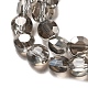 ガラスビーズ連売り  多面カット  フラットラウンド  グレー  6x4mm  穴：1mm  約72個/連  15.7インチ&nbsp;GLAA-D019-90-4