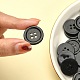樹脂ボタン  染め  フラットラウンド  ブラック  20x3mm  穴：2mm  195個/袋&nbsp;RESI-D030-20mm-02-4