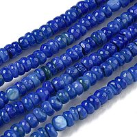 染め天然淡水シェルビーズ連売り  ロンデル  ブルー  1~4.5x4~4.5x2~4.5mm  穴：0.5mm  約159個/連  15.12''（38.4センチメートル）&nbsp;BSHE-G039-07J