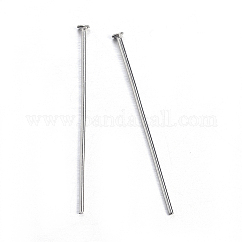 Non-Tarnish 304 Stainless Steel Flat Head Pins, Stainless Steel Color, 40.5x0.6mm, 22 Gauge, Head: 1.4mm