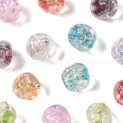 16個 8色 手作りホイルランプワークビーズ  ナゲット  ミックスカラー  9~10.5x10~11.5x10~11.5mm  穴：1.2~1.8mm  2個/カラー&nbsp;FOLI-FS0001-04