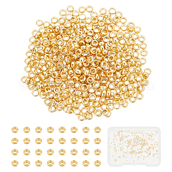 304ステンレススチールスペーサービーズ400個  ロンデル  24KGP本金メッキ  1.5x0.8mm  穴：0.8mm&nbsp;STAS-UN0041-38