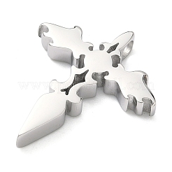 イースター 304 ステンレス ペンダント  クロスチャーム  ステンレス鋼色  30.5x26.5x4.5mm  穴：3.5mm&nbsp;STAS-G384-01H-P