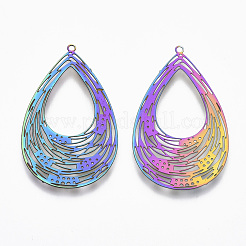 Ion Plating(IP) 201 Stainless Steel Filigree Pendants&nbsp;X-STAS-T057-05