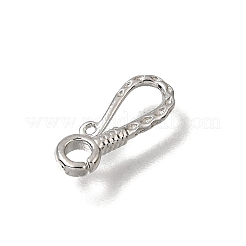真鍮製のフック  ラックめっき  プラチナ  12x5x1.6mm  穴：2mm&nbsp;KK-CBA0DF0-19E-P