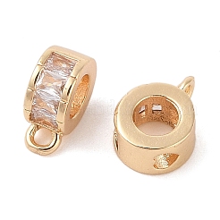 Brass Pave Clear Cubic Zirconia Beads&nbsp;KK-N256-08G-B