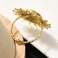 304 Stainless Steel Open Cuff Ring for Women&nbsp;RJEW-B109-03G-04