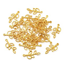 合金のチベット風チャーム  カドミウムフリー＆ニッケルフリー＆鉛フリー  葉  ゴールドカラー  33x16x2.5mm  穴：2mm  約281個/460g&nbsp;LS-TIBE-A17913-G-NR
