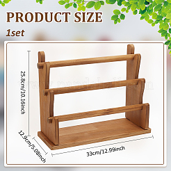 3層Tバー木製ブレスレットオーガナイザーディスプレイスタンド  ペルー  29.5x10.5x24cm&nbsp;BDIS-WH0011-04