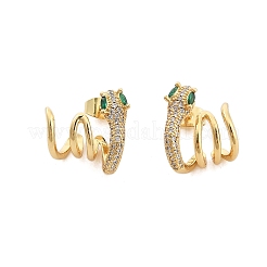Brass Micro Pave Cubic Zirconia Stud Earrings for Women&nbsp;EJEW-F352-03G
