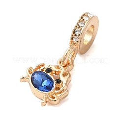 Rack Plating Alloy Rhinestone European Dangle Charms&nbsp;PALLOY-S189-38G-01