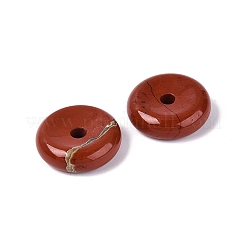 天然石レッドジャスパーペンダント  ドーナツ/円盤チャーム  25x8~9mm  穴：4~5mm&nbsp;G-Q601-30B-08