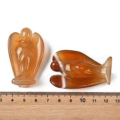 天然の赤瑪瑙を彫刻した天使の置物  自宅オフィスのデスクトップの風水の装飾品  18.5~20x29~35x49~51mm&nbsp;GG-CBA9C2C-A16