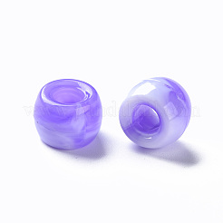 アクリルヨーロピアンビーズ  天然石風  大穴ビーズ  ロンデル  スレートブルー  9x6mm  穴：4mm  約1790~1840個/500g&nbsp;MACR-S375-002A-04