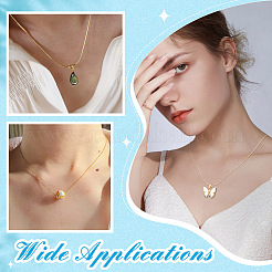 4Pcs 4 Styles Brass Chain Adjustable Slider Necklaces&nbsp;NJEW-NB0001-29