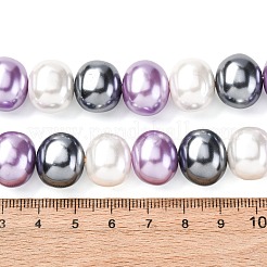 シェルパールビーズ連売り  オーバル  カラフル  12~13x15~16x12mm  穴：1mm  約30個/連  15.5インチ&nbsp;BSHE-L035-E01