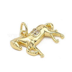Brass Micro Pave Clear Cubic Zirconia Pendants&nbsp;KK-B177-11G