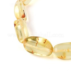 天然琥珀ビーズストレッチブレスレット（男性・女性用）  ナゲット  内径：2-1/8インチ（5.3cm）&nbsp;BJEW-T018-23