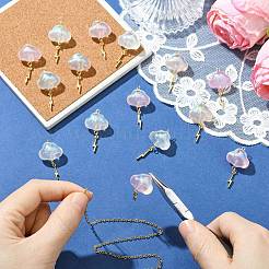 15Pcs 5 Colors Transparent Acrylic with Brass Pendants&nbsp;PALLOY-CJ00191