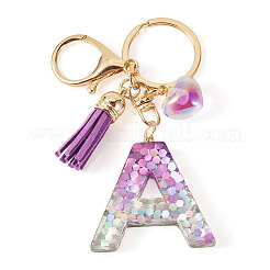 Alloy Resin Heart Keychains&nbsp;KEYC-TADJ0002-01G-A