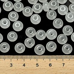 透明な色のガラスシードビーズ  ドーナツ  フローラルホワイト  8x5mm  穴：1.6mm  約938個/ポンド&nbsp;SEED-C001-03C-04