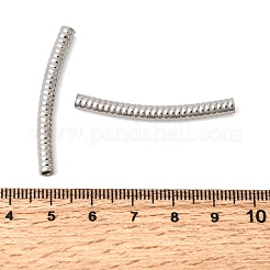 304ステンレスチューブビーズ  カーブチューブ  ステンレス鋼色  40x4mm  穴：2.5mm&nbsp;STAS-B128-13D-P