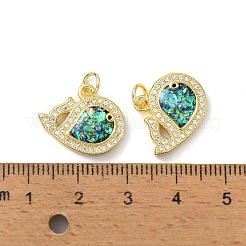 Brass Micro Pave Cubic Zirconia Pendants&nbsp;KK-A197-12G