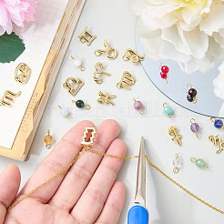 24Pcs Natural Gemstone Birthstone Connector Charms and Alloy Pendants&nbsp;PALLOY-SW00134