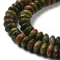 天然石ユナカイトビーズ連売り  ソーサービーズ  ロンデル  6.5x3mm  穴：1mm  約118~119個/連  15.35''（39センチメートル）&nbsp;G-Z030-A09-01
