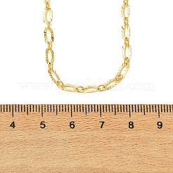 3.5mmの真鍮テクスチャオーバルリンクチェーンネックレス  ゴールドカラー  15.94インチ（40.5cm）&nbsp;NJEW-JN06459