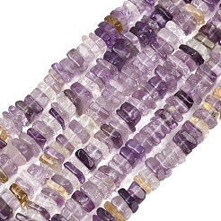 天然石アメジストビーズ連売り  長方形平石ビーズ  4.5~5x4.5~5x1.5~2.5mm  穴：0.3mm  約198~200個/連  16.14''（41センチメートル）&nbsp;G-Z152-F05-02B
