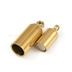 304ステンレススチール製マグネット留め具  コラム  ゴールドカラー  16.5x4.5mm  穴：1.2mm&nbsp;STAS-C127-10G